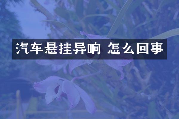 汽车悬挂异响 怎么回事