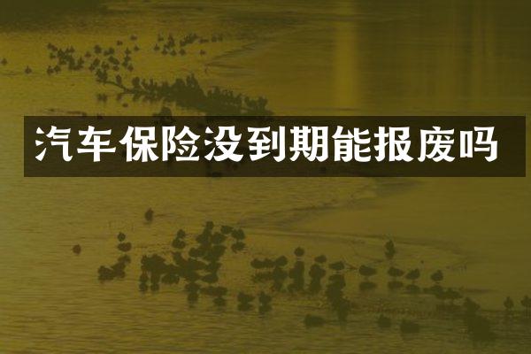 汽车保险没到期能报废吗