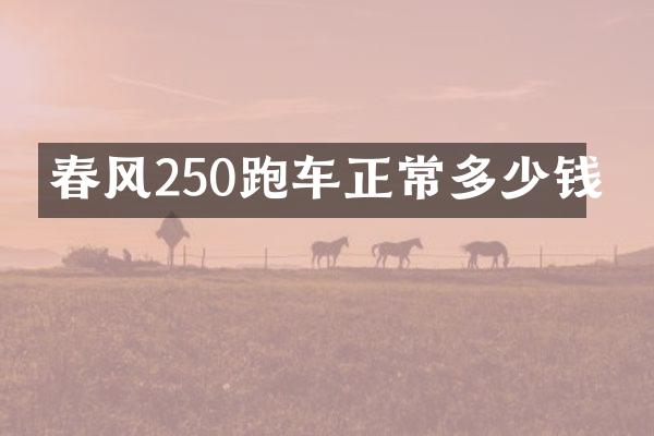 春风250跑车正常多少钱