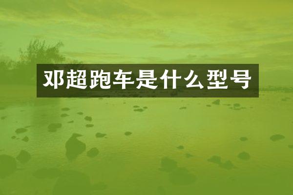 邓超跑车是什么型号