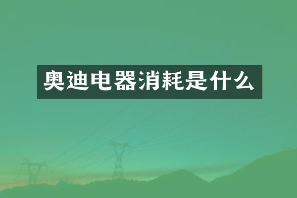 奥迪电器消耗是什么
