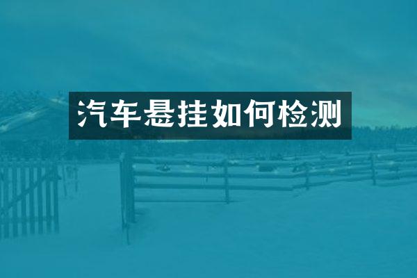 汽车悬挂如何检测