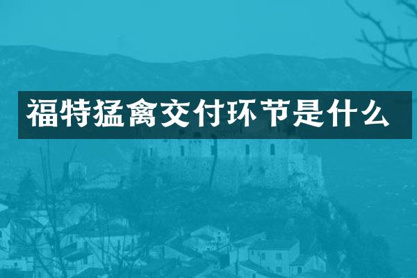 福特猛禽交付环节是什么