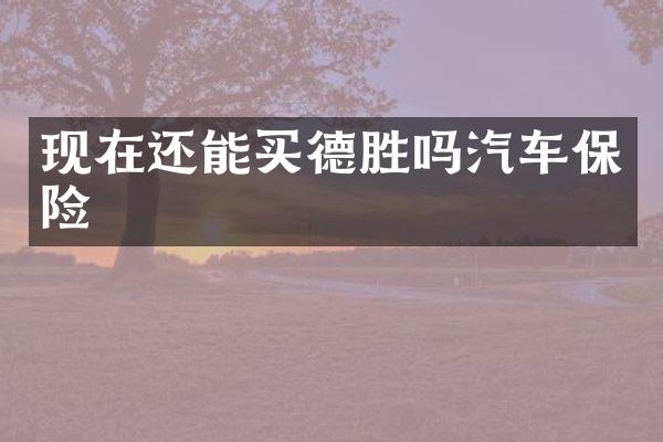 现在还能买德胜吗汽车保险