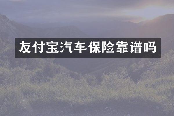 友付宝汽车保险靠谱吗