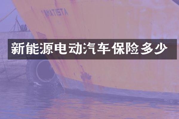 新能源电动汽车保险多少