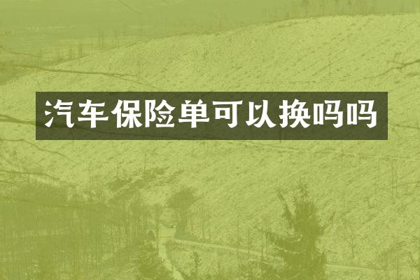 汽车保险单可以换吗吗