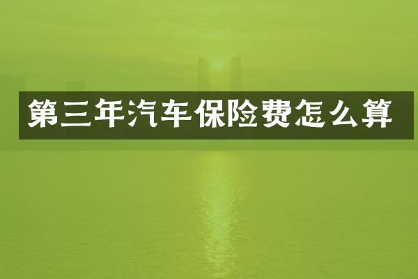 第三年汽车保险费怎么算