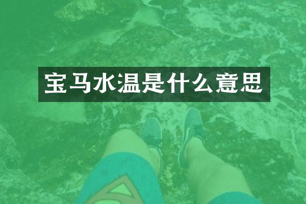 宝马水温是什么意思