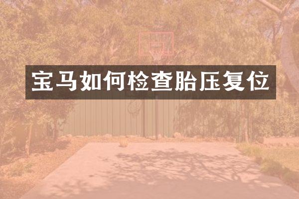 宝马如何检查胎压复位