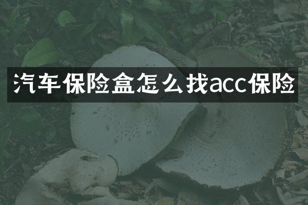 汽车保险盒怎么找acc保险