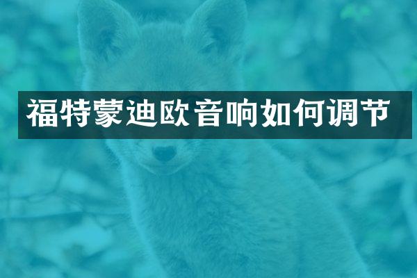 福特蒙迪欧音响如何调节