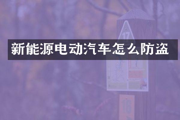 新能源电动汽车怎么防盗