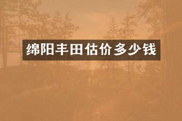绵阳丰田估价多少钱