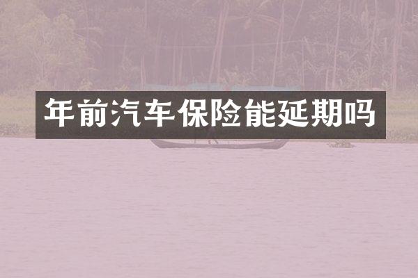 年前汽车保险能延期吗