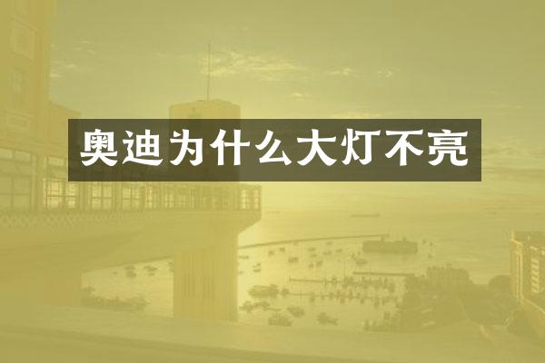 奥迪为什么大灯不亮