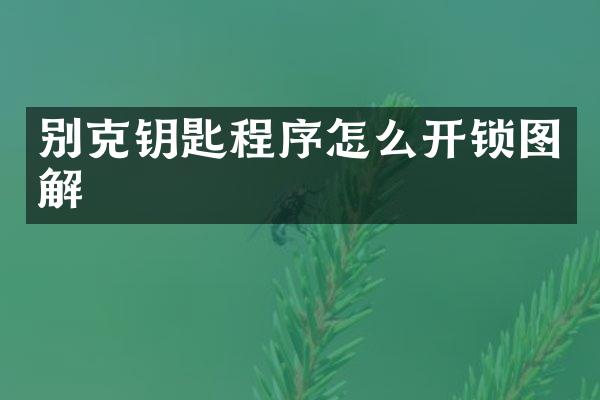 别克钥匙程序怎么开锁图解