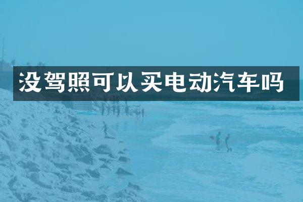 没驾照可以买电动汽车吗