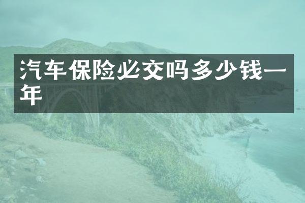 汽车保险必交吗多少钱一年