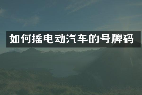 如何摇电动汽车的号牌码