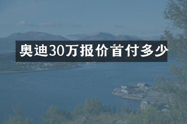 奥迪30万报价首付多少