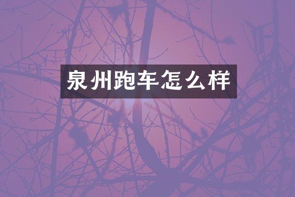 泉州跑车怎么样