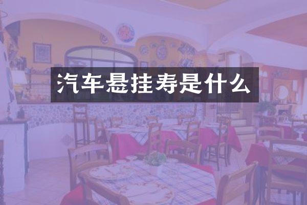汽车悬挂寿是什么