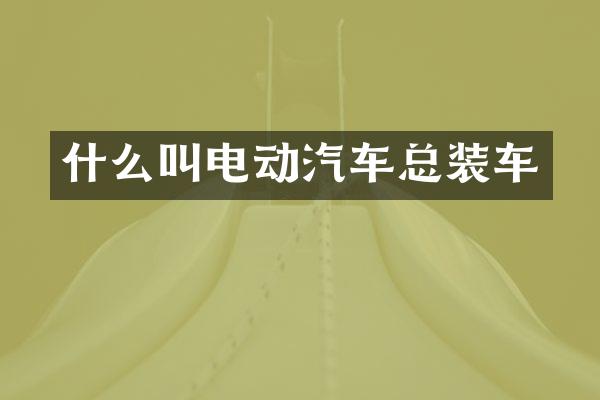什么叫电动汽车总装车