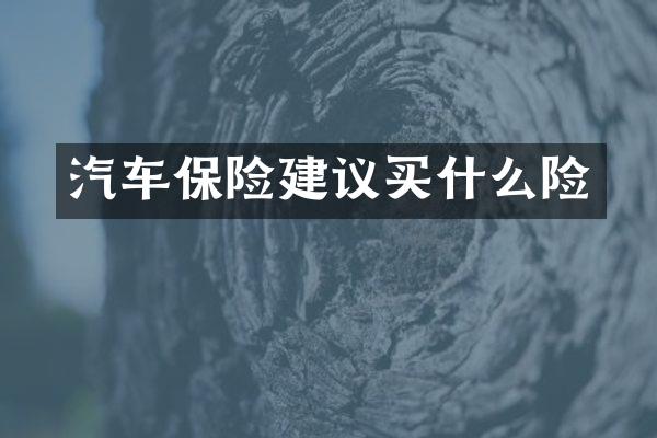 汽车保险建议险