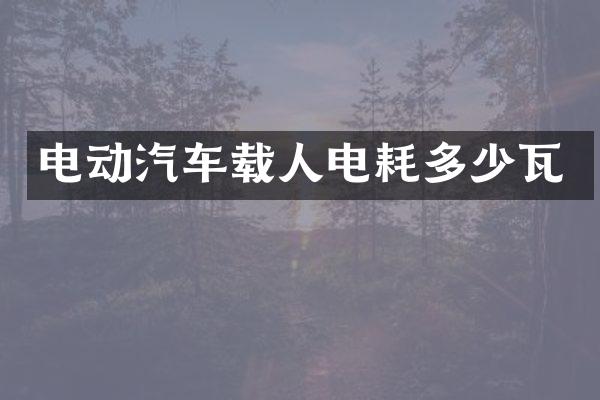 电动汽车载人电耗多少瓦
