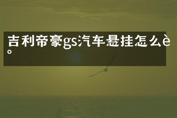 吉利帝豪gs汽车悬挂怎么调