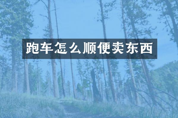 跑车怎么顺便卖东西