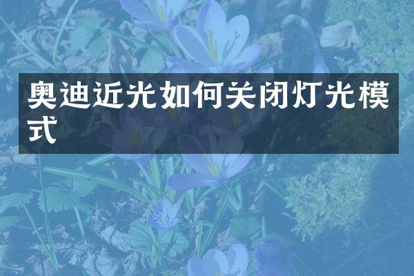 奥迪近光如何关闭灯光模式