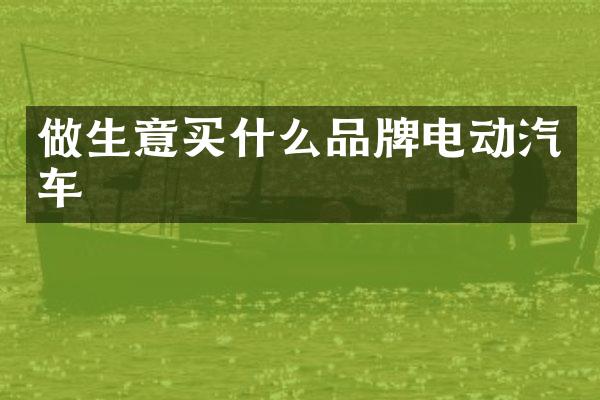 做生意品牌电动汽车