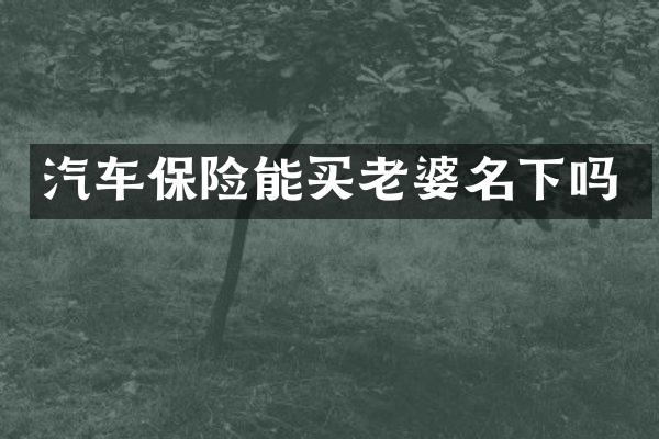 汽车保险能买老婆名下吗