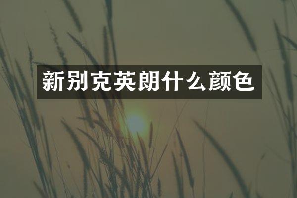 新别克英朗什么颜色