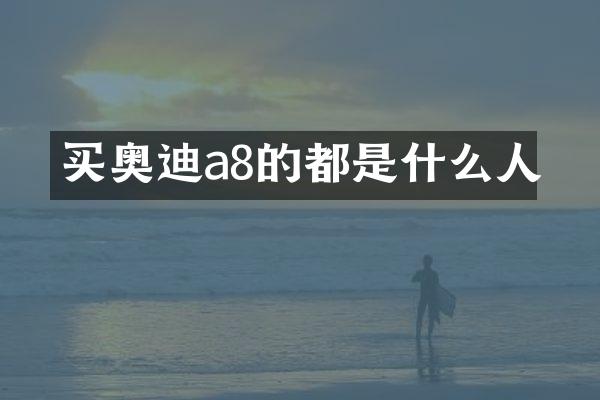 买奥迪a8的都是什么人