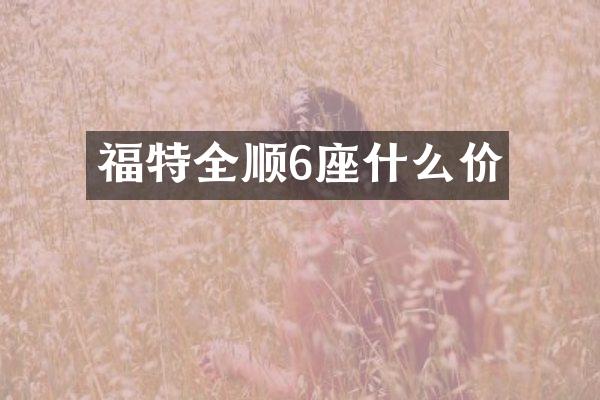 福特全顺6座什么价