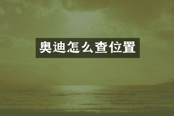 奥迪怎么查位置