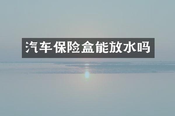 汽车保险盒能放水吗