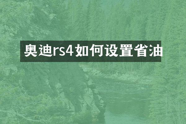 奥迪rs4如何设置省油