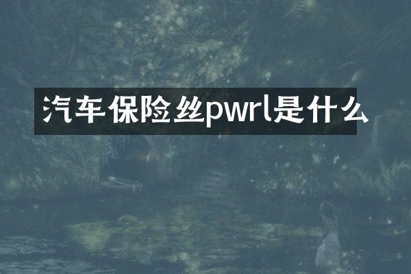 汽车保险丝pwrl是什么