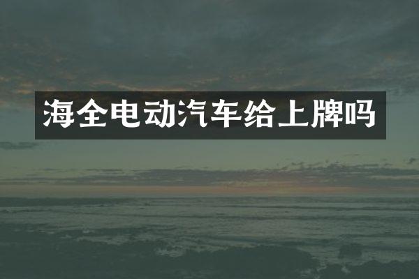 海全电动汽车给上牌吗