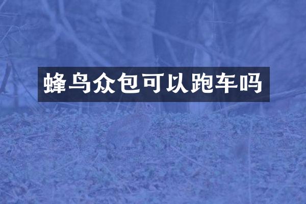 蜂鸟众包可以跑车吗