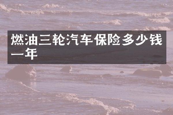 燃油三轮汽车保险多少钱一年