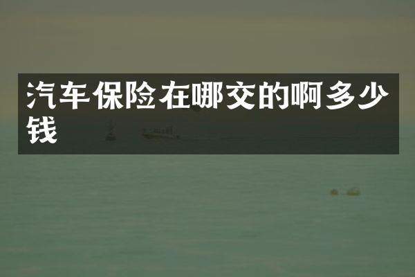 汽车保险在哪交的啊多少钱
