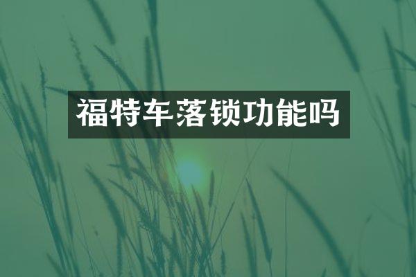 福特车落锁功能吗