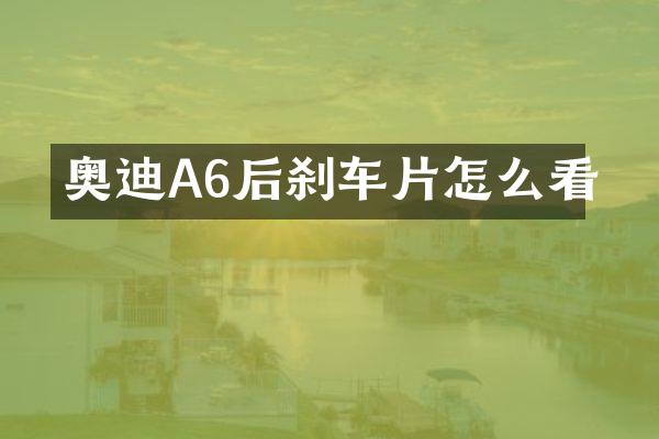 奥迪A6后刹车片怎么看