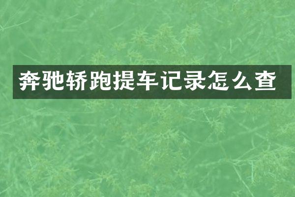 奔驰轿跑提车记录怎么查