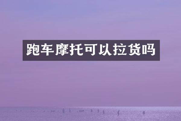 跑车摩托可以拉货吗
